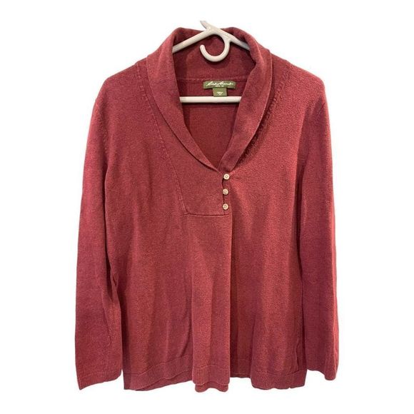 Eddie Bauer Sweaters - Eddie Bauer Women’s XL Red Cowl Neck Sweater